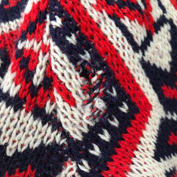 Vintage Norvyk Fair Isle Nordic Knit 100% Pure Wool Oversized Cardigan Sweater - Picture 12 of 15